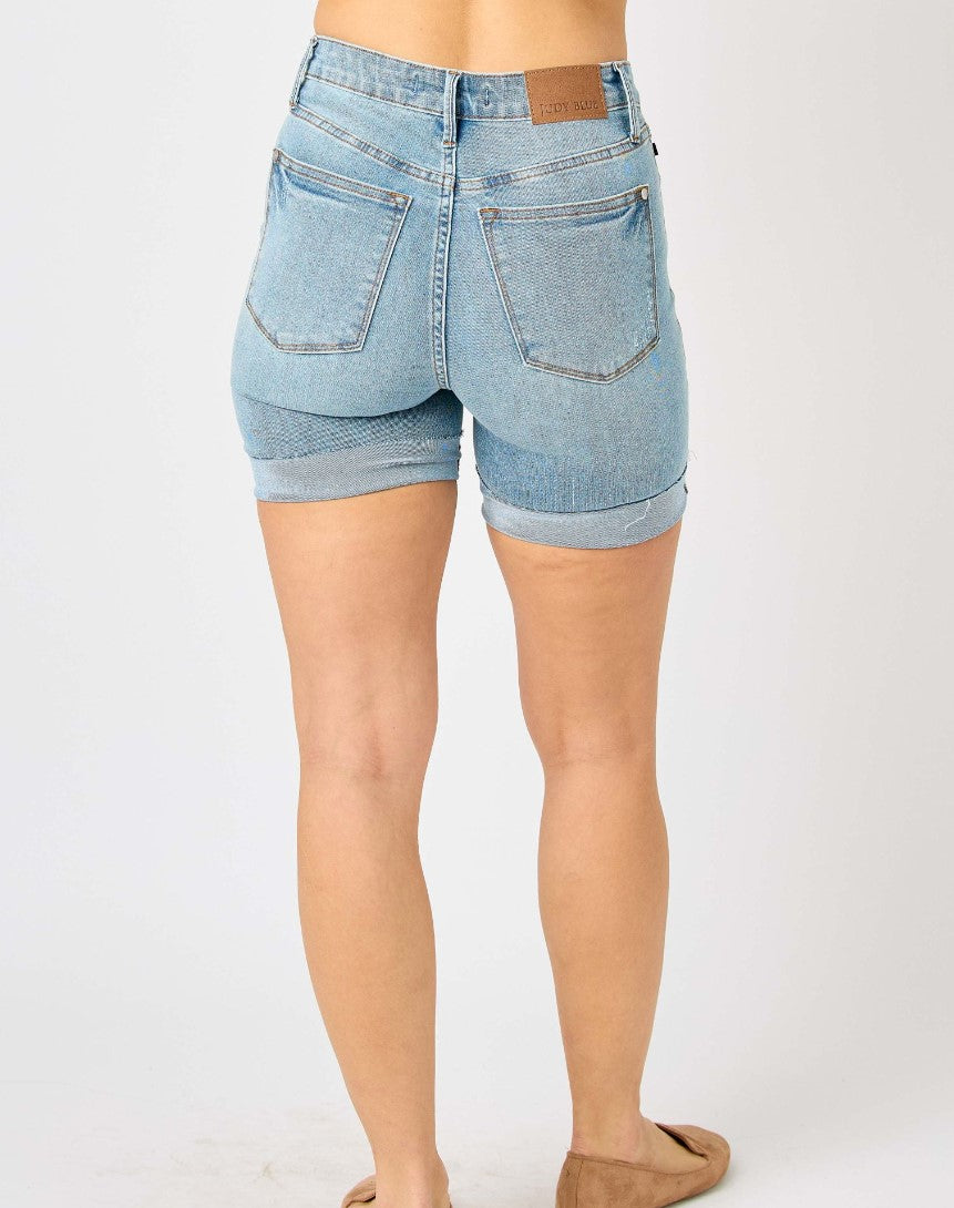 NEW ~ Judy Blue High Waist Tummy Control Cool Denim Shorts - Style 150205 ~ Available in Sizes S-4XL!