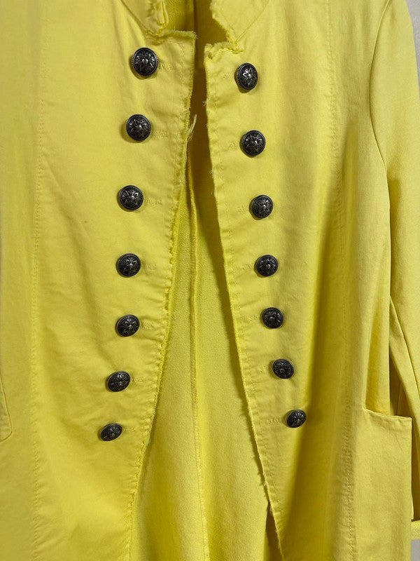 Venti6 Long Sgt Pepper Military Style Jacket in YELLOW!