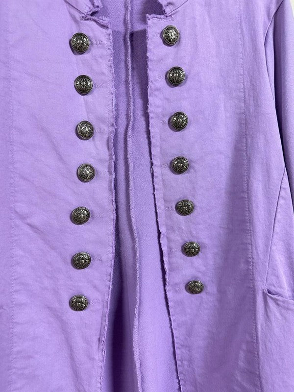 NEW ~ SPRING - Venti6 Long Sgt Pepper Military Style Jacket in LILAC!