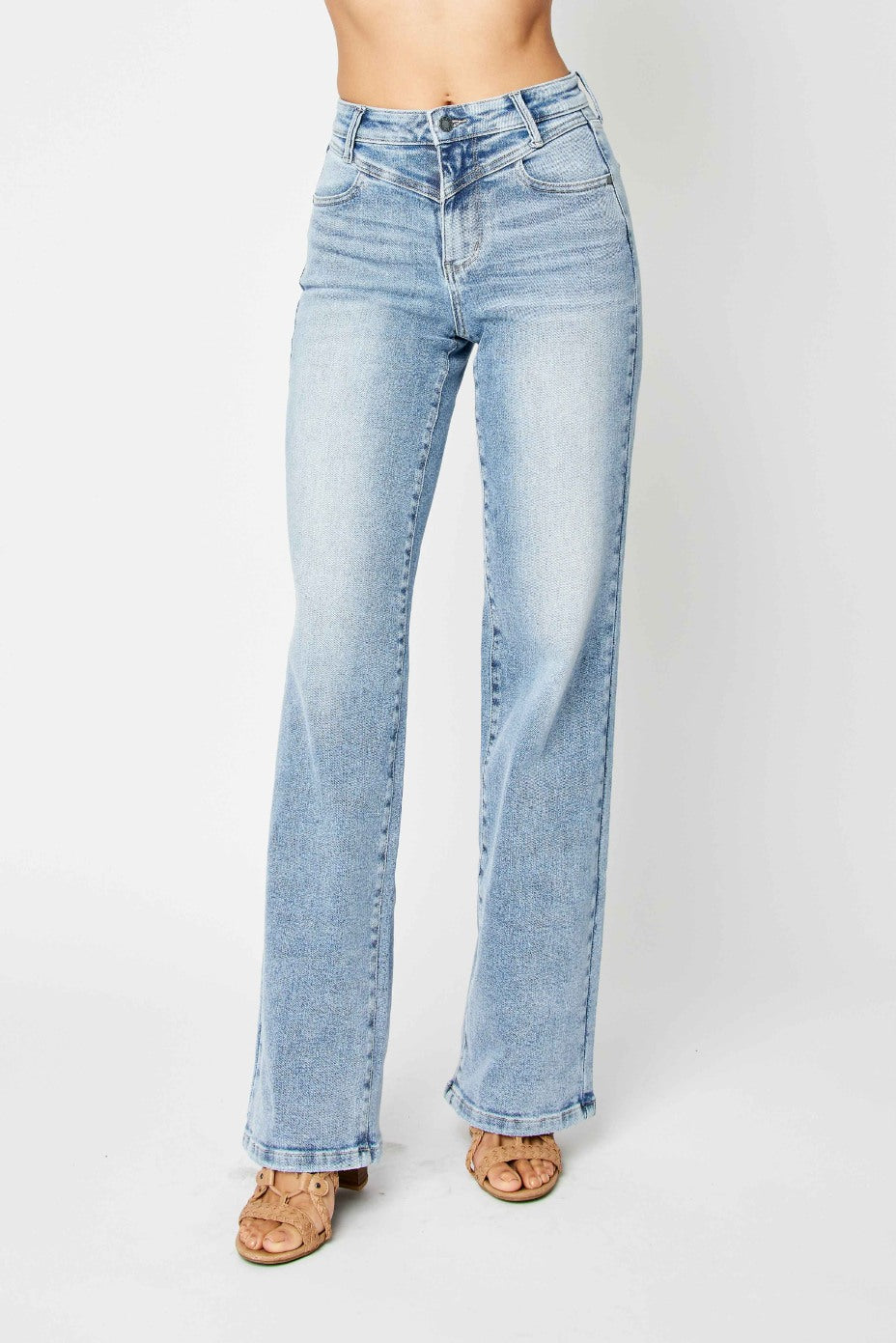 Judy Blue High Waist Front Yoke Retro Wide Leg Jeans- Available in Sizes 3-15 ~ Style 88673