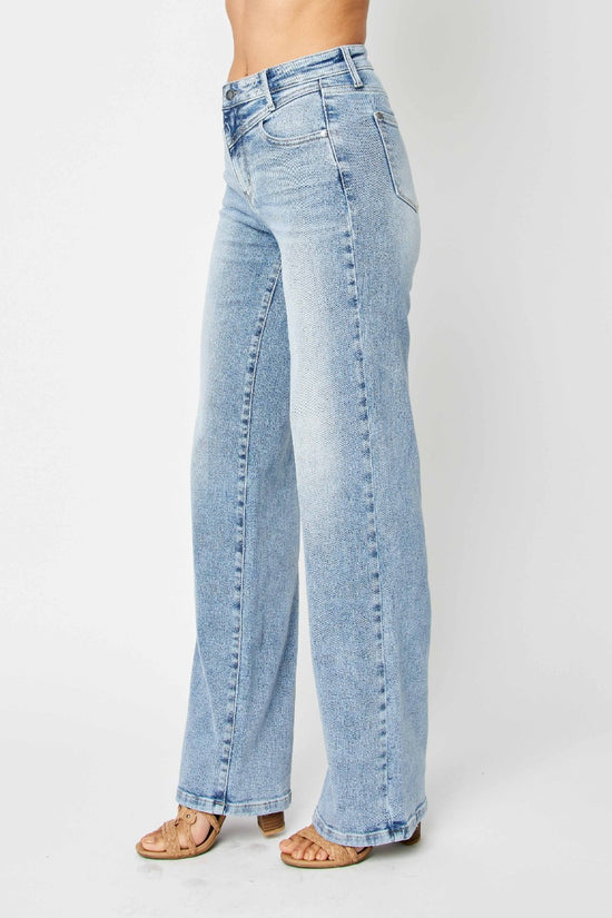 Judy Blue High Waist Front Yoke Retro Wide Leg Jeans- Available in Sizes 3-15 ~ Style 88673