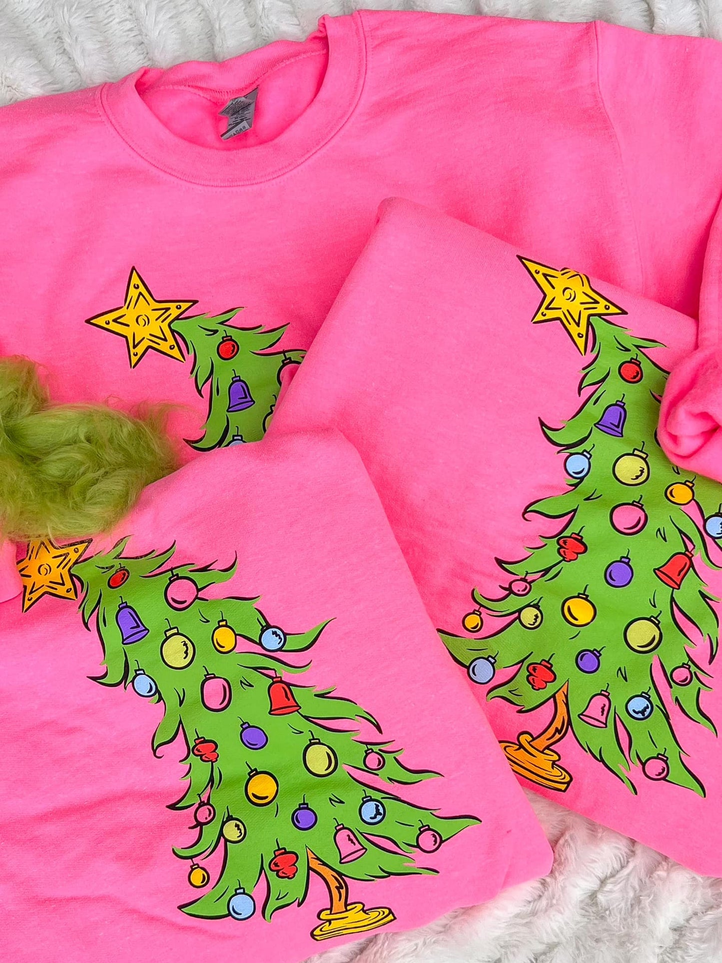 NEW - Christmas Tree Sweatshirt in HOT PINK - Available in Curvy!