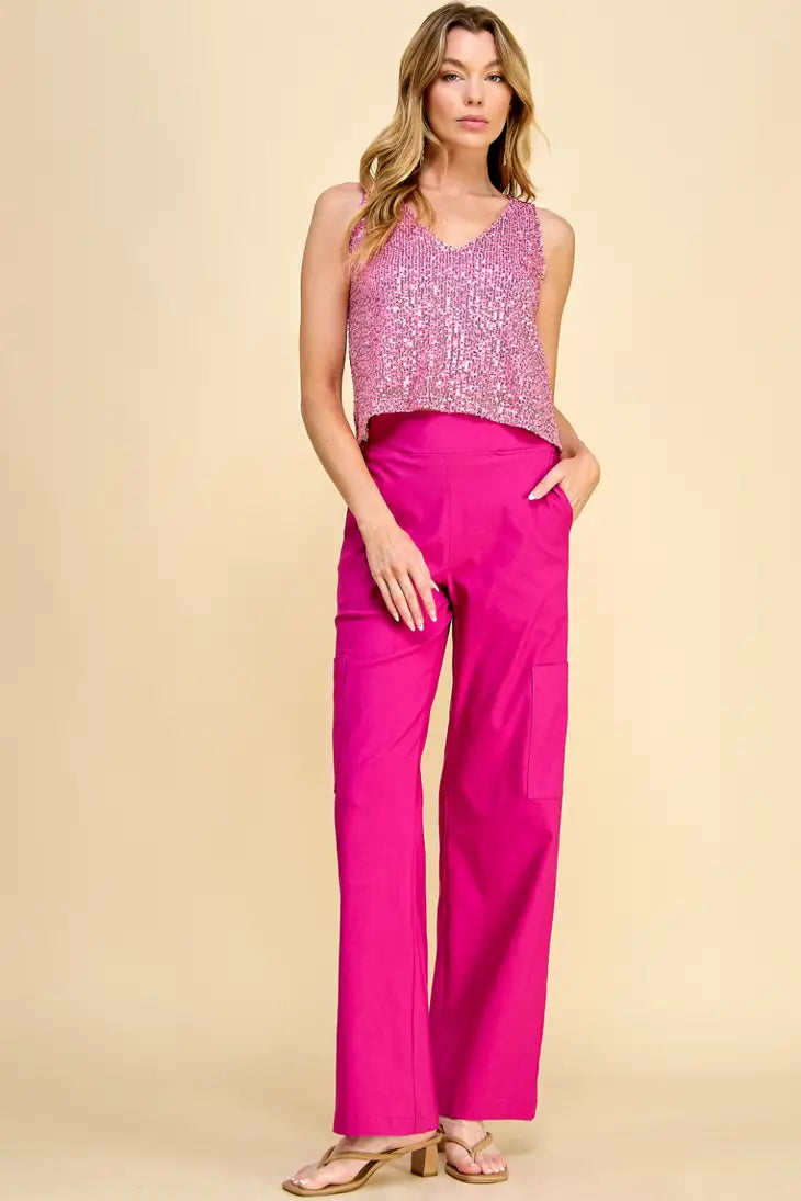 If She Loves Shining Star Sequin Top in PINK!