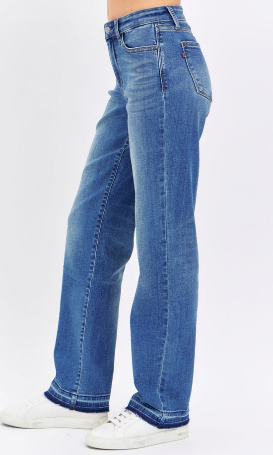 Judy Blue ~Medium Rinse ~ Mid Rise Dad Jean with Release Hem ~ Style 82465 ~ Available in Sizes 3-15!