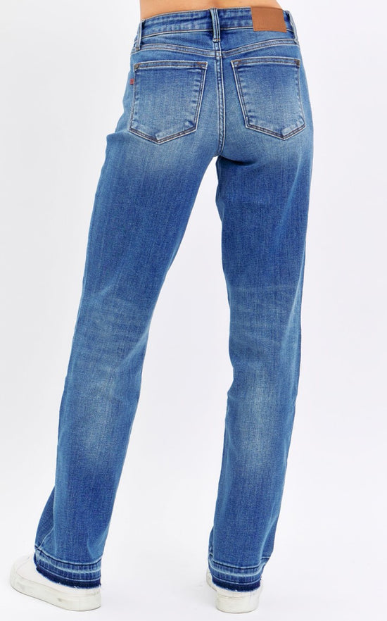 Judy Blue ~Medium Rinse ~ Mid Rise Dad Jean with Release Hem ~ Style 82465 ~ Available in Sizes 3-15!