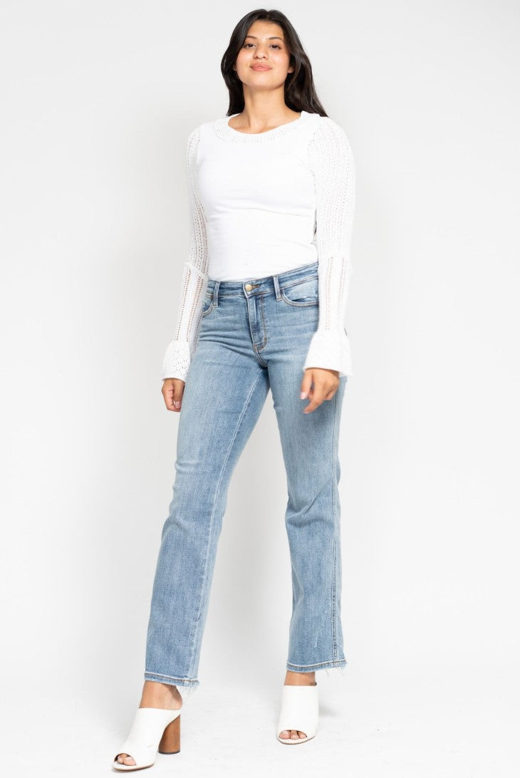 BESTSELLER!  Judy Blue Mid Rise Yoke TIK TOK Famous Cell Phone Pocket Dad Jean ~ Style 82540