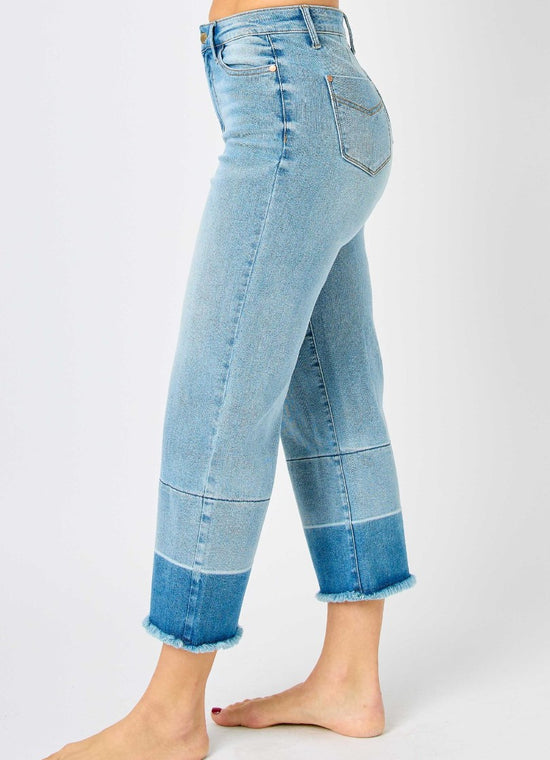 NEW ~ Spring 2024 - Judy Blue High Waist Release Hem Wide Leg Cropped Jeans ~ Style 88705 ~ Available in Curvy!