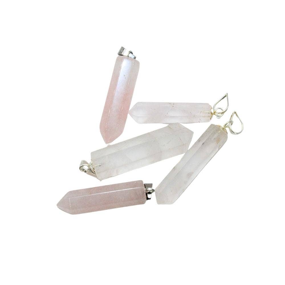 Point Pendant - Rose Quartz