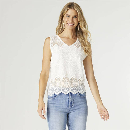 Rosemary Crochet Tank: L/XL / Off White