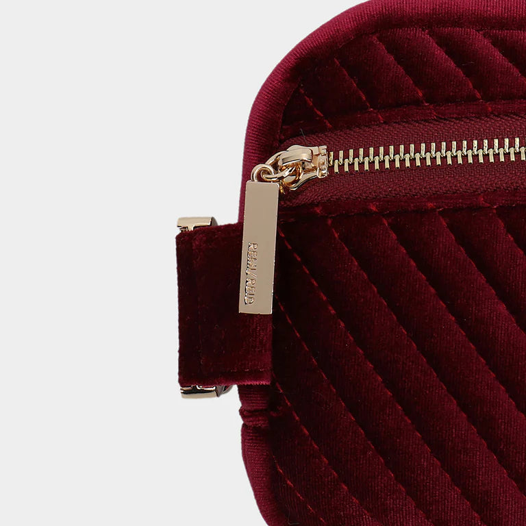 Load image into Gallery viewer, Aerin Velvet Quilted Belt Bag - BERRY!

