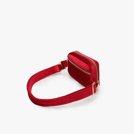 Aerin Velvet Quilted Belt Bag - RED!