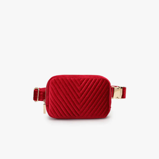 Aerin Velvet Quilted Belt Bag - RED!