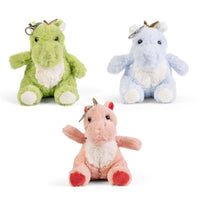 NEW ~ LITTLE Living Nature Clips Dragon Stuffed Animals Keyrings ~ Pink, Blue & Green!