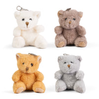 NEW ~ LITTLE Living Nature Clips Teddy Stuffed Animals Keyrings ~ Available in White, Brown, Beige, Gray!