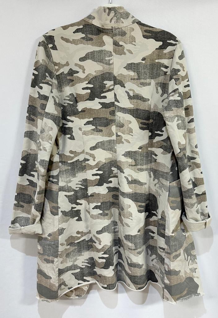 Venti6 Long Sgt Pepper Military Style Jacket in BEIGE CAMO!