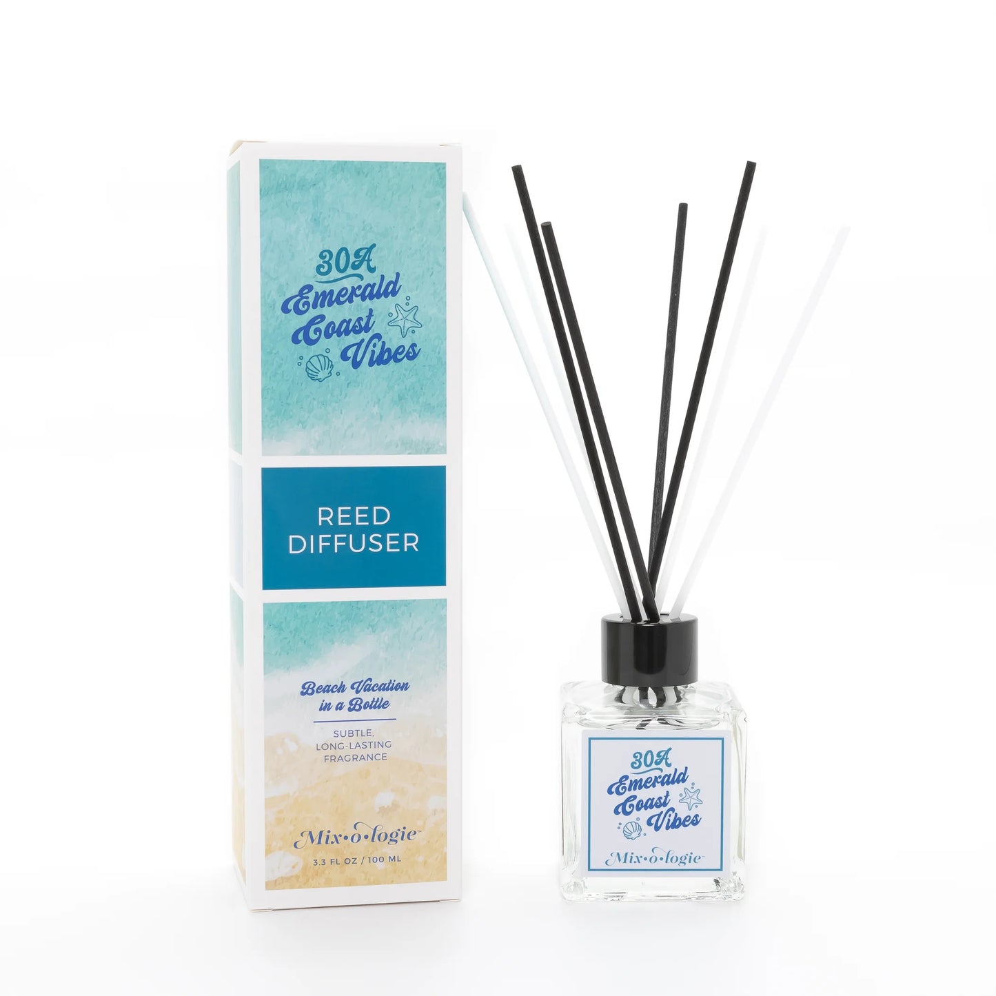 NEW ~ Mix-o-logie 30A Emerald Coast Vibes Reed Diffuser ~ Beach Vaca in a Bottle!