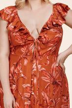 Latiste Women's Burnt Orange Floral Maxi Dress - Also Available in Curvy!