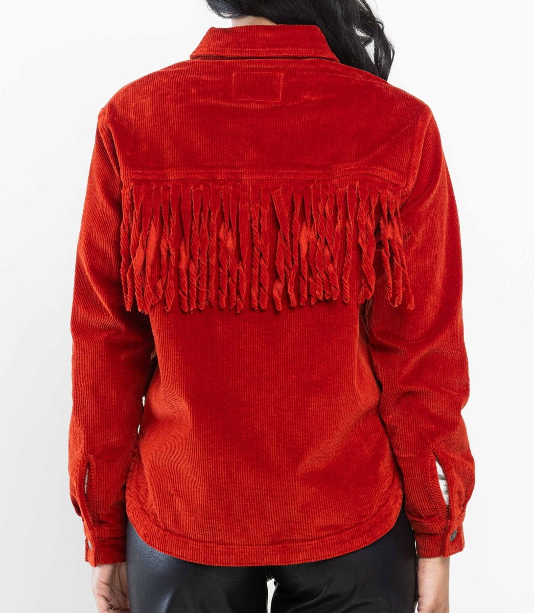 NEW ~ Judy Blue Rust Corduroy Overdyed Fringe Shacket