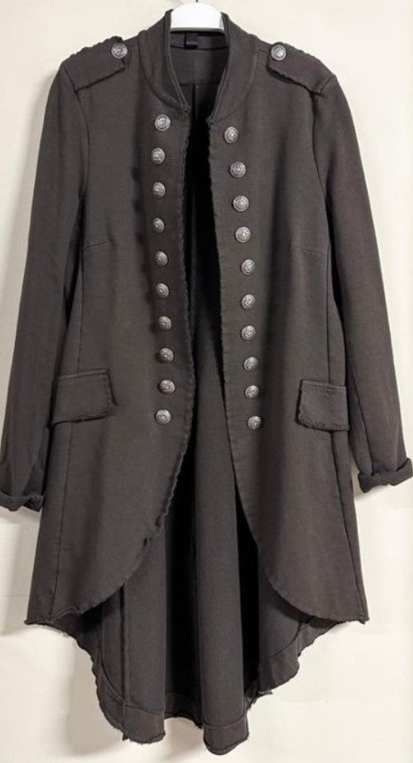 Load image into Gallery viewer, Venti6 Sgt Pepper Hi - Lo Long Jacket ~ Dark Chocolate
