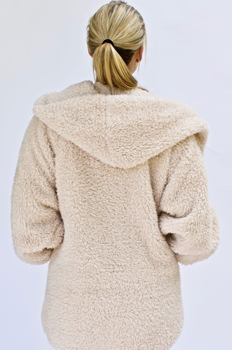 Load image into Gallery viewer, Nordic Beach ~ Fluffy Frappe Hooded Body Wrap
