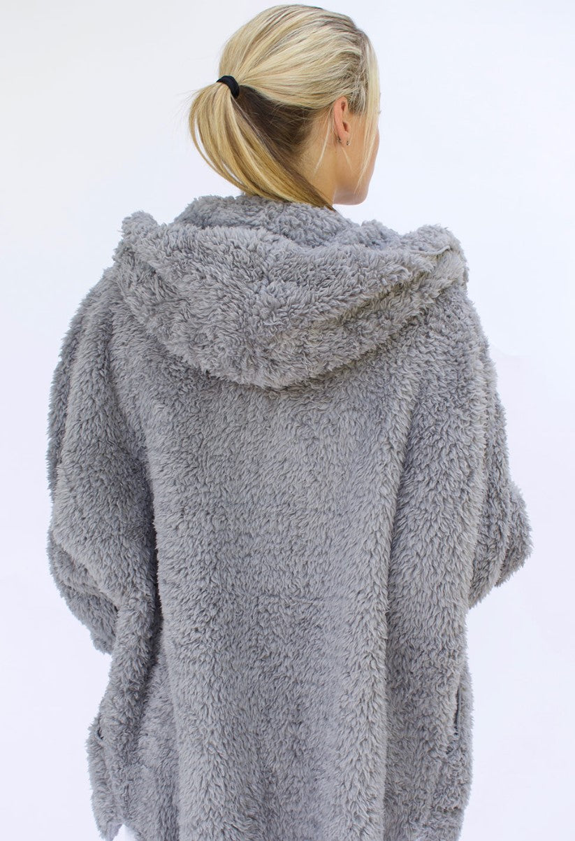 Load image into Gallery viewer, Nordic Beach ~ Grey Kitten Hooded Body Wrap
