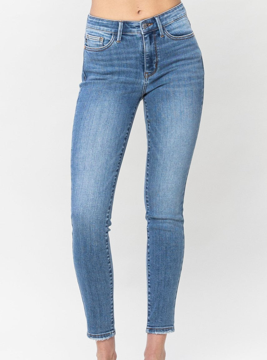 NEW - JUDY BLUE - Midrise Raw Hem Bootcut Jeans ~ Style 88604