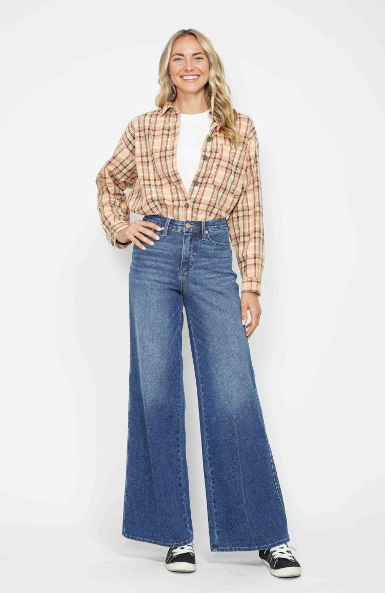 Judy Blue ~ Dark Wash High Waist Tummy Control Retro Wide Jeans ~ Available in Sizes 5-15!