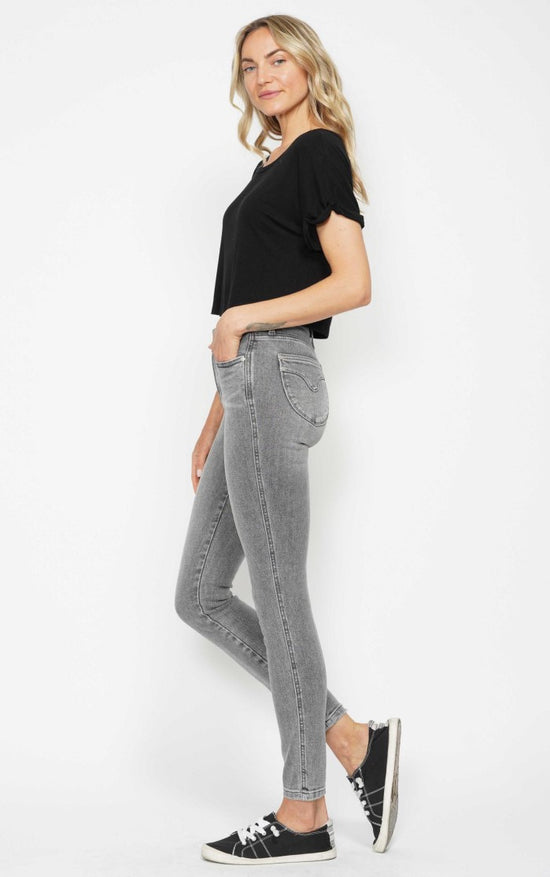 Judy Blue GRAY Mid-Rise Tummy Control Shield Pockets Skinny Jeans ~ Available in Sizes 5-15!