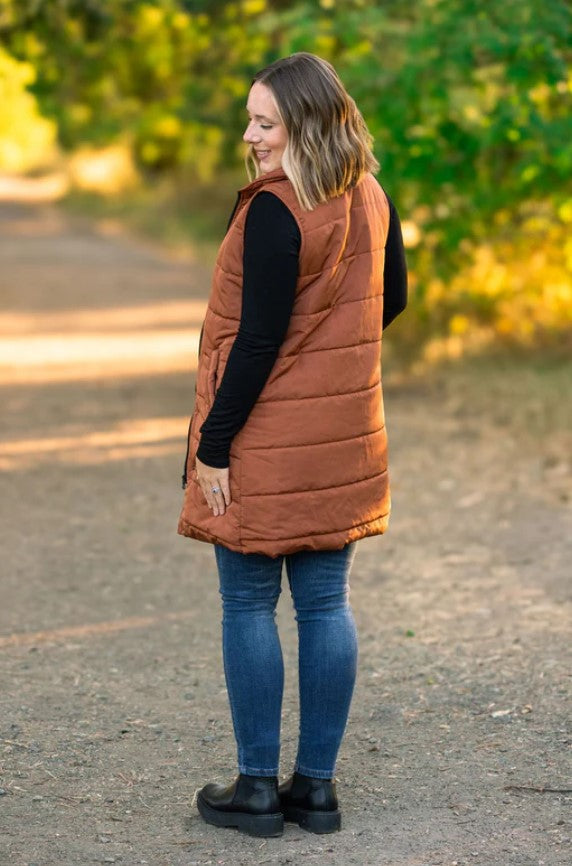 Michelle Mae ~ Harlow Long Vest in Cinnamon ~ Available in Size Small - 4XL!