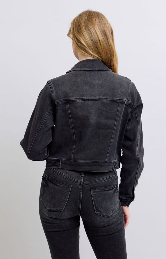 Judy Blue Denim Classic Denim Jacket ~ Style 7878 ~ Vintage Black