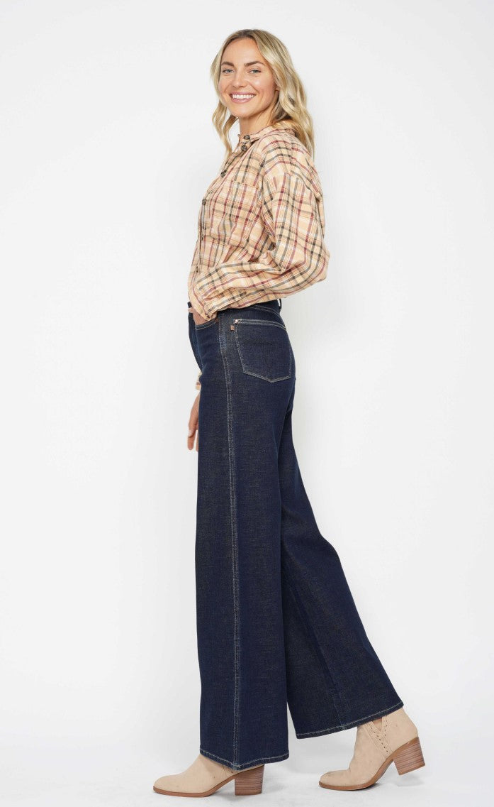 NEW - JUDY BLUE - Dark Rinse High Waist Tummy Control Retro Wide Leg Jeans ~ Style 88849~ Available in Sizes 3-15!