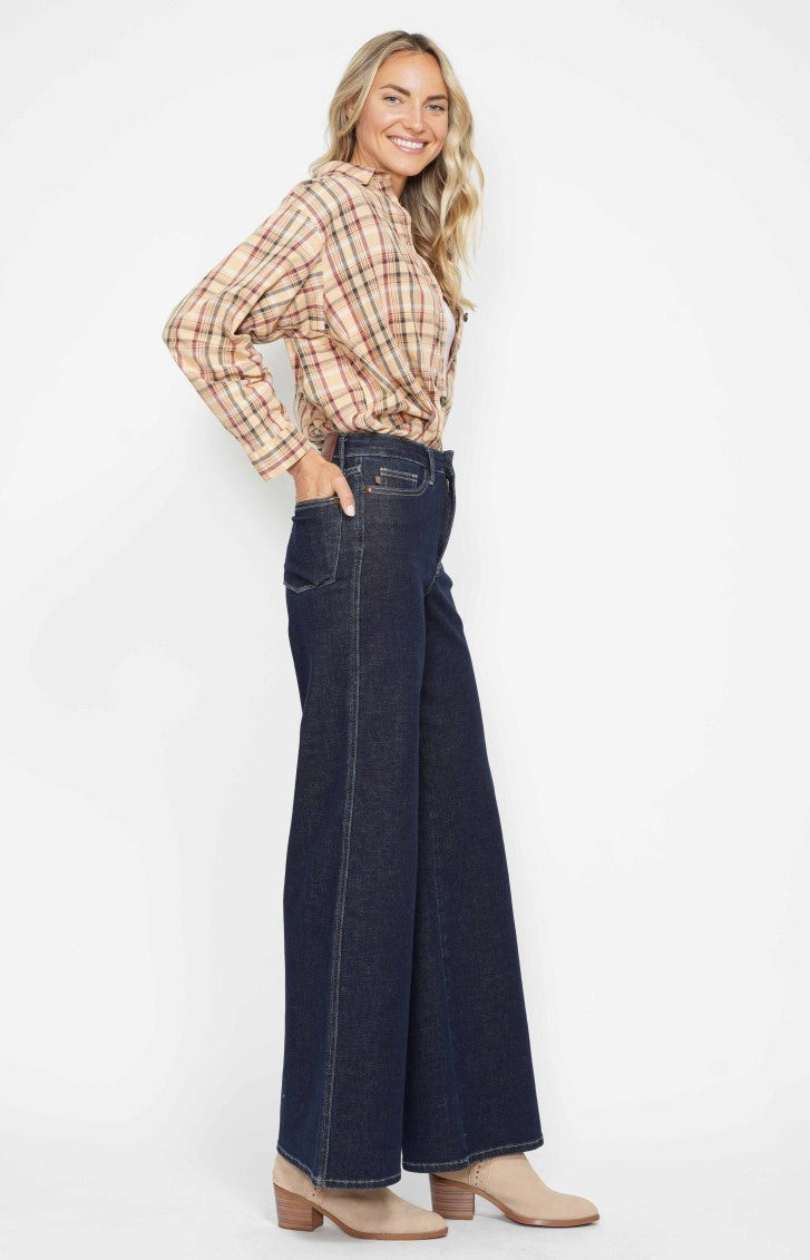 NEW - JUDY BLUE - Dark Rinse High Waist Tummy Control Retro Wide Leg Jeans ~ Style 88849~ Available in Sizes 3-15!