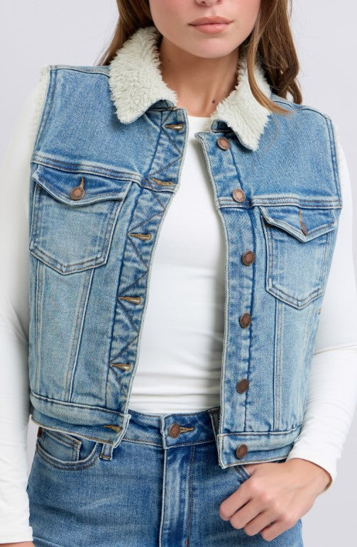 Judy Blue - Shearling Lined Vest ~ Style 7880