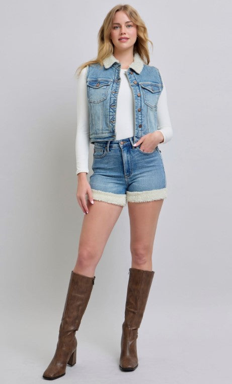 Judy Blue - Shearling Lined Vest ~ Style 7880