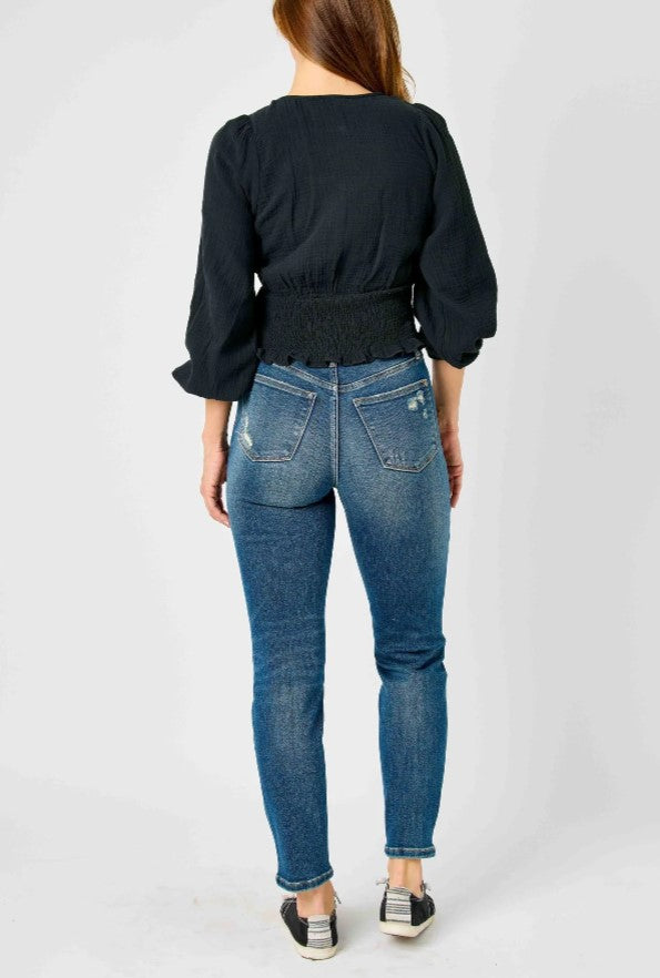 Judy Blue ~ High Waisted Tummy Control Slim Cut Jeans ~ Medium Rinse ~  Available in Sizes 3 -15 ~ Style 88776