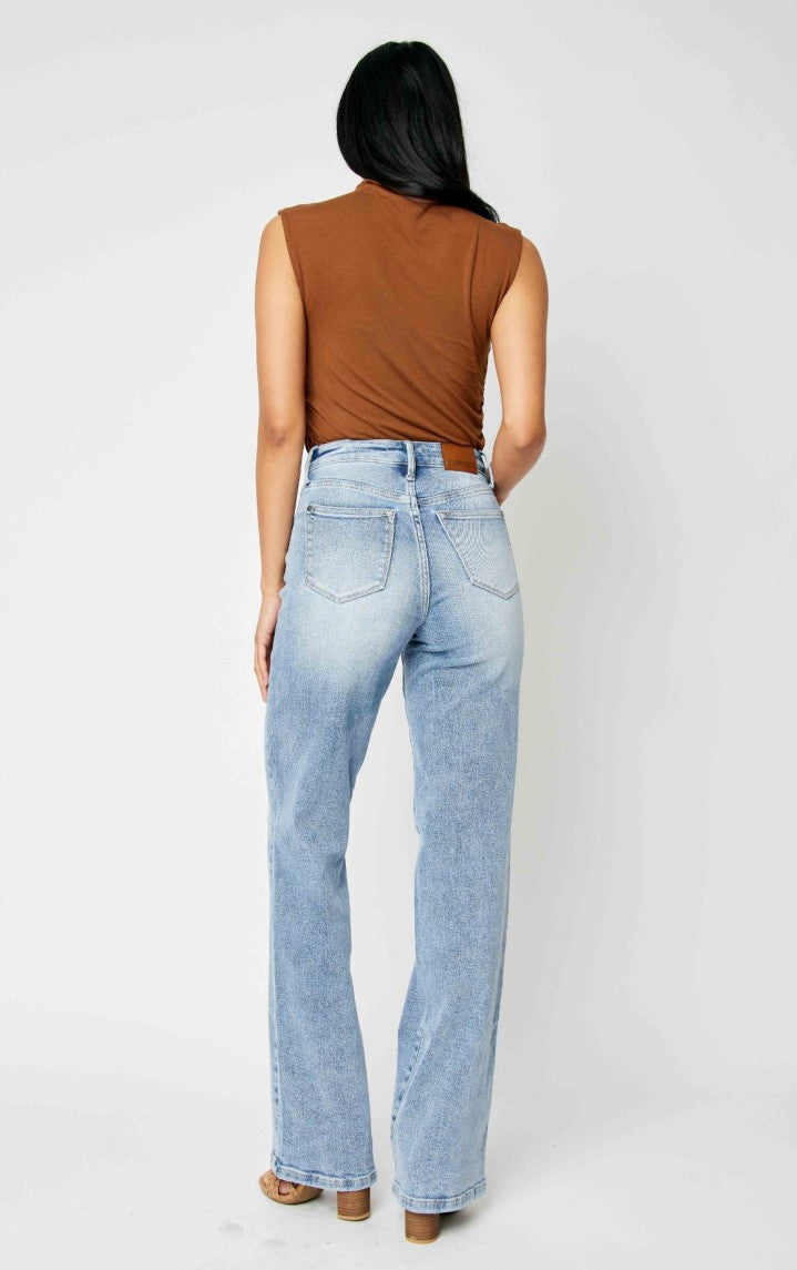 Judy Blue High Waist Front Yoke Retro Wide Leg Jeans- Available in Sizes 3-15 ~ Style 88673