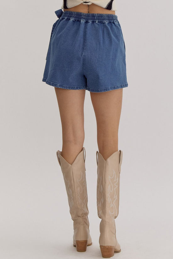 NEW! ~ ENTRO Denim Wrap Skort with Braided Detail!