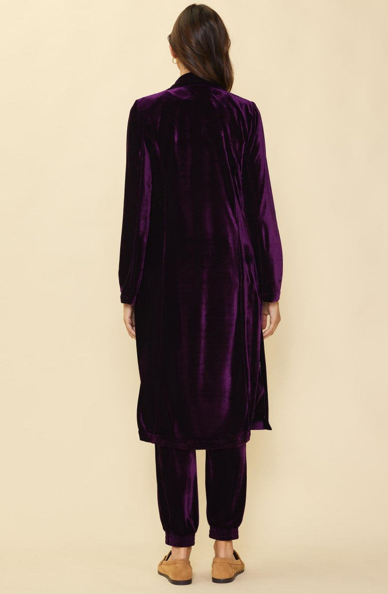 Purple Velvet Duster Coat - Purple (XSmall - 3X) * RESTOCK - The