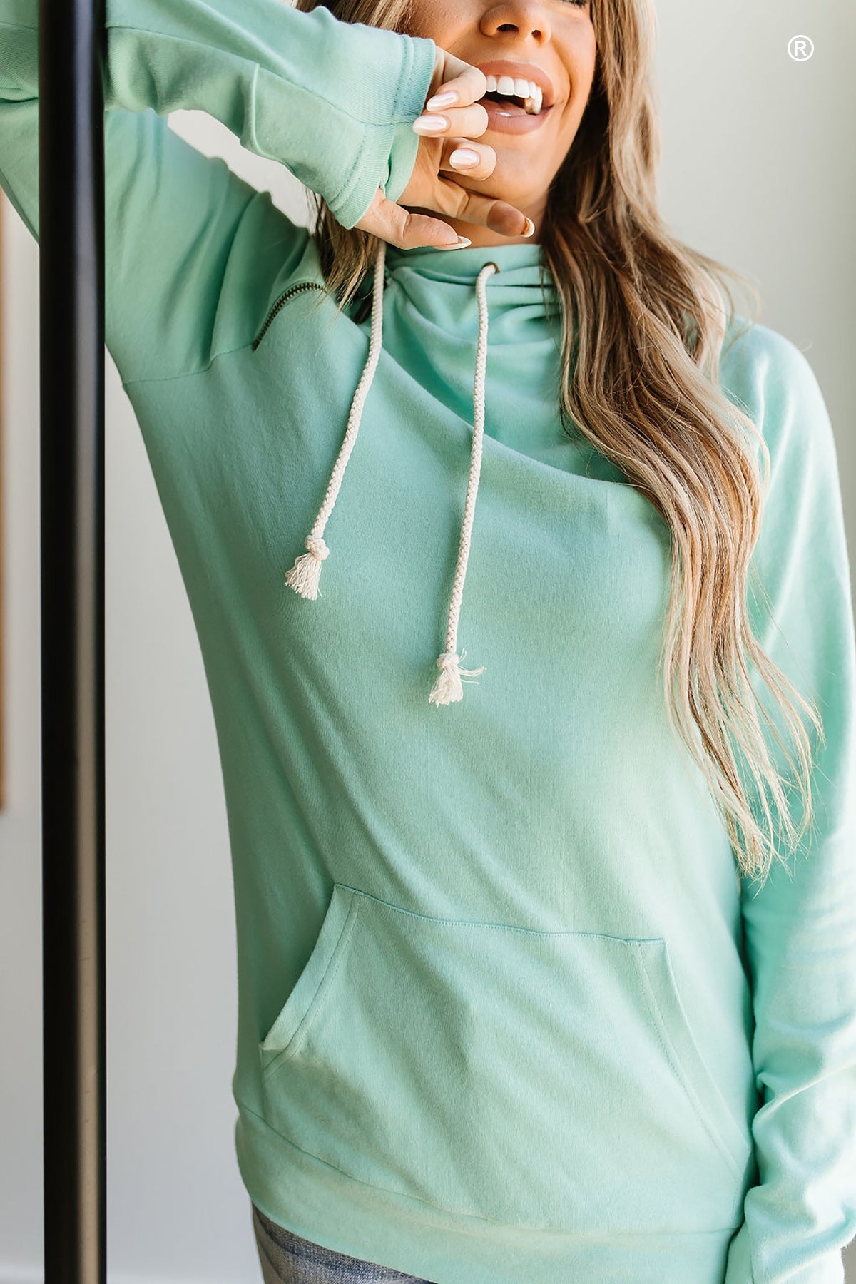 Ampersand Avenue ~ DoubleHood™ Sweatshirt - Aqua ~ Available in CURVY!