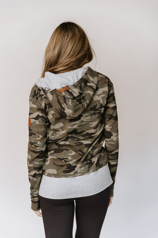 Load image into Gallery viewer, NEW!  Ampersand Fullzip Sweatshirt - In Plain Sight ~ Green Camo ~  Available in Curvy!
