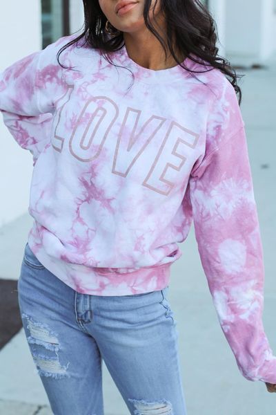 LOVE ~ Rose-Dyed Sweatshirts~ In Curvy Sizes Too!