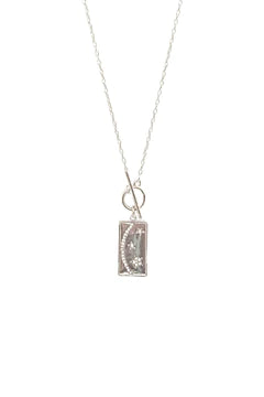 NEW ~ Alondra Necklace - Silvertone Thin Rope with Reversable Crystal Adorned Moon Charm!