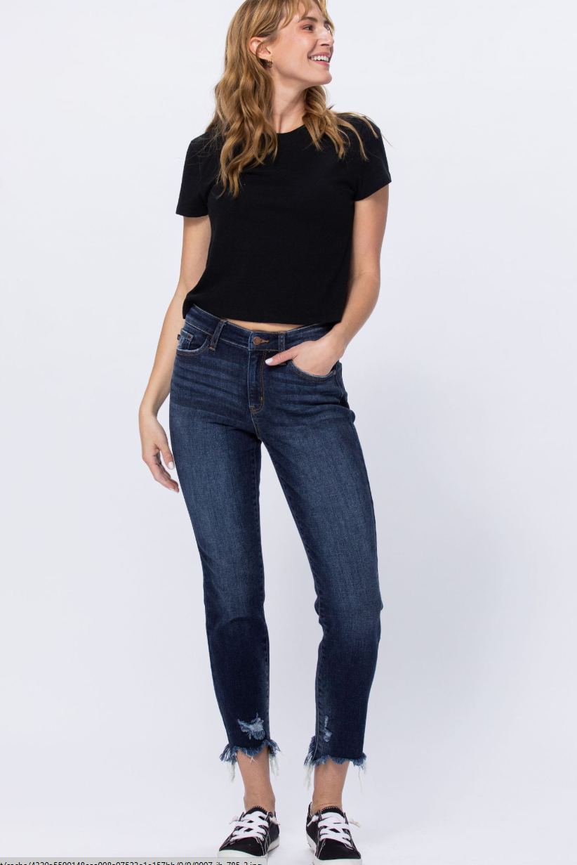 Load image into Gallery viewer, JUDY BLUE - Mid-Rise Slim Fit Dark Wash Boyfriend Jeans ~ Style 82322 ~ Available in CURVY!
