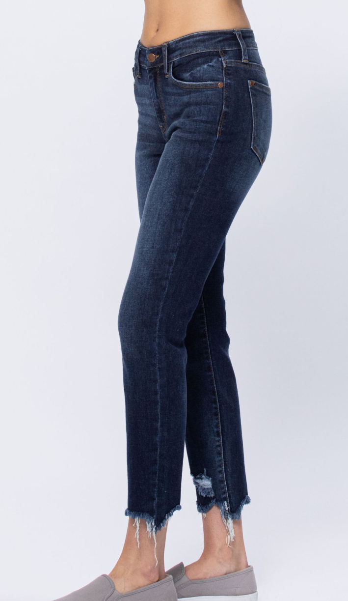 Load image into Gallery viewer, JUDY BLUE - Mid-Rise Slim Fit Dark Wash Boyfriend Jeans ~ Style 82322 ~ Available in CURVY!
