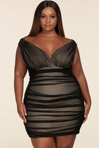 The NEW LBD ~ Curvy ~The Gabrielle Bodycon Black Ruched Dress!