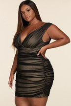 The NEW LBD ~ Curvy ~The Gabrielle Bodycon Black Ruched Dress!