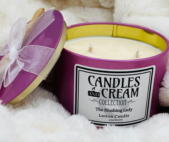 Candles and Cream - Floral & Fruity Scents ~  14oz Tin Lotion Candle!