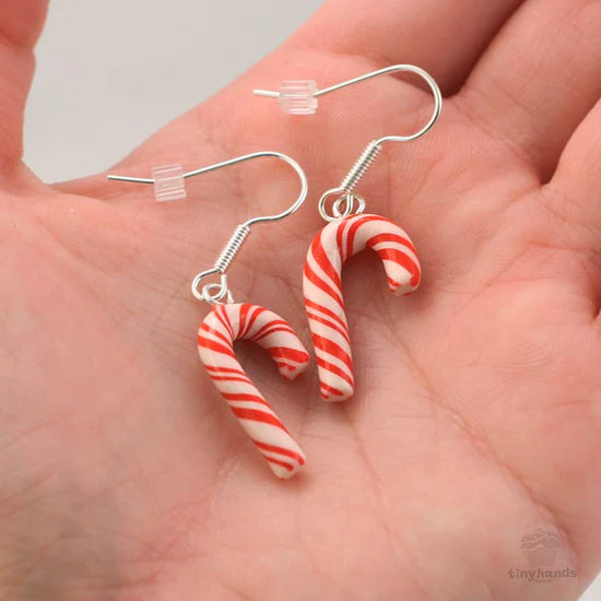 Load image into Gallery viewer, HOLIDAY ~ Scented Jewelry ~Tiny Hands - Scented Candy Cane Earrings!
