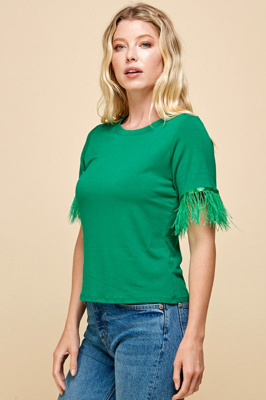NEW ~ If She Loves ~ Sunflower T-Shirt with Feathers ~ The Brights!