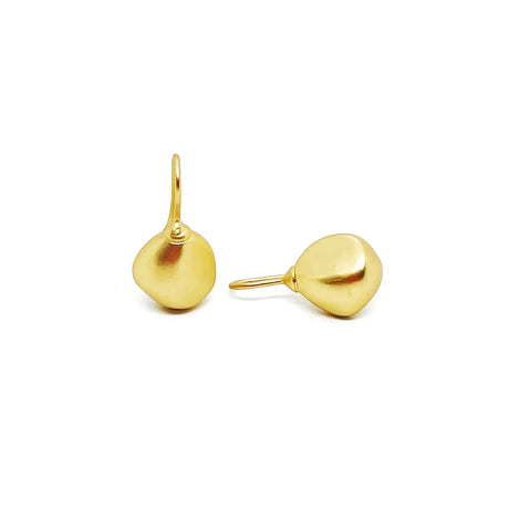 NEW ~ Deborah Grivas Designs - Matte Gold Pebble Earrings